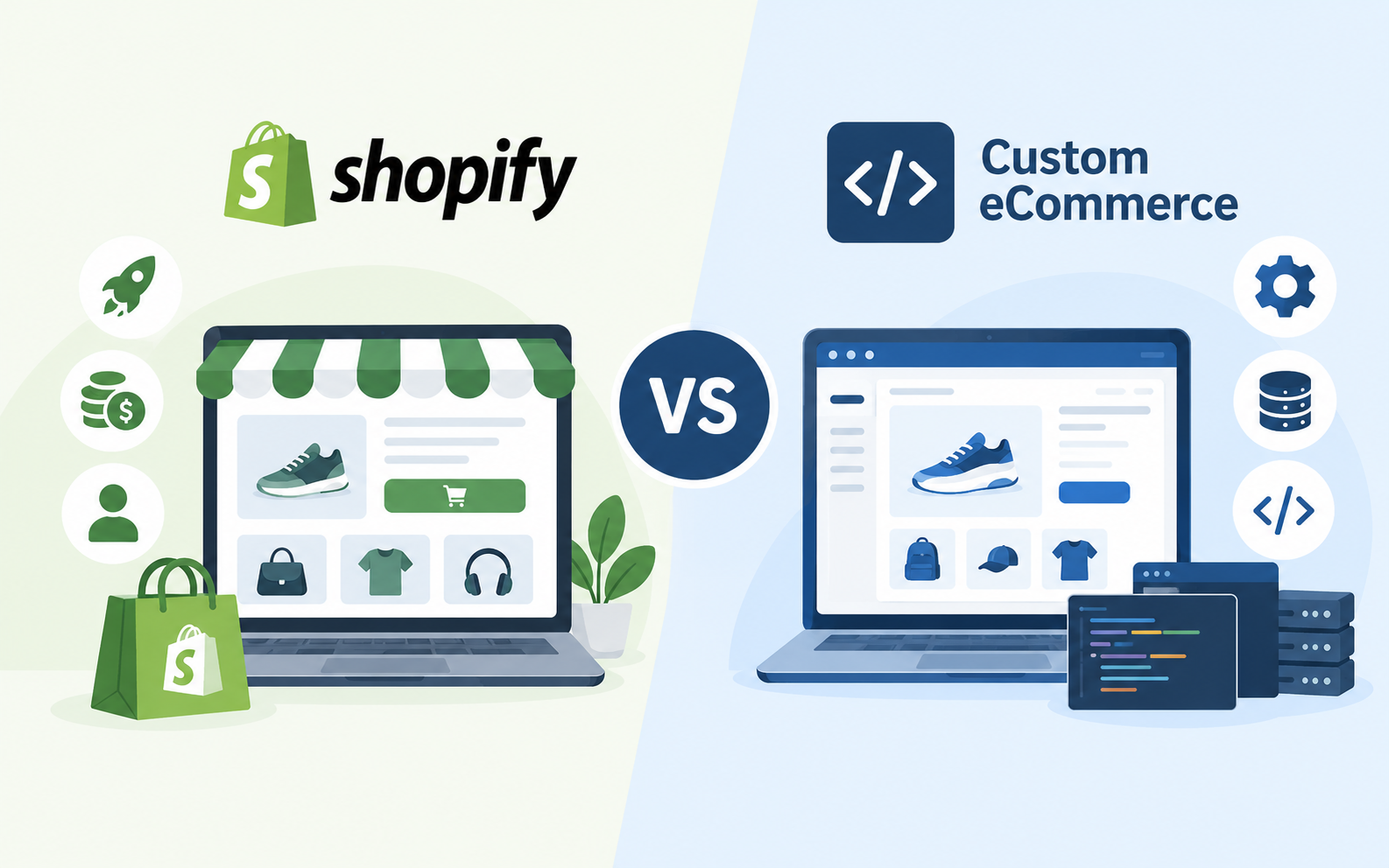 Shopify vs Custom eCommerce Shopify vs Custom eCommerce Website